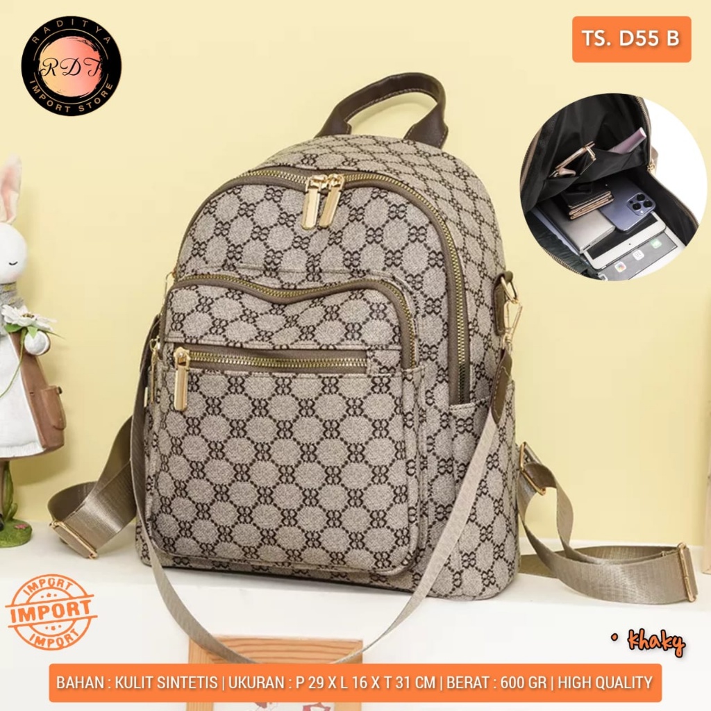 TAS RANSEL WANITA D55 IMPORT BY ORI RDT CANTIK