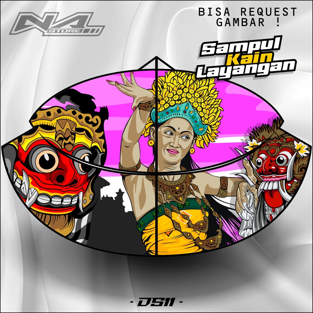 Kain Layangan Motif Custom Full Printing Bahan Satin Peles High Quality Bisa Request