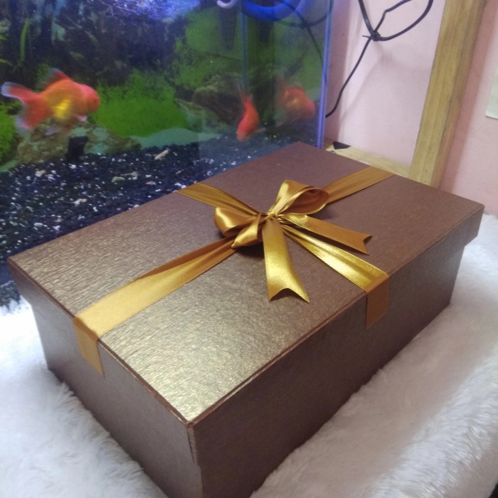 

TERLARIS!!! kotak kado besar/gift box/30x19x10cm/brown diamont