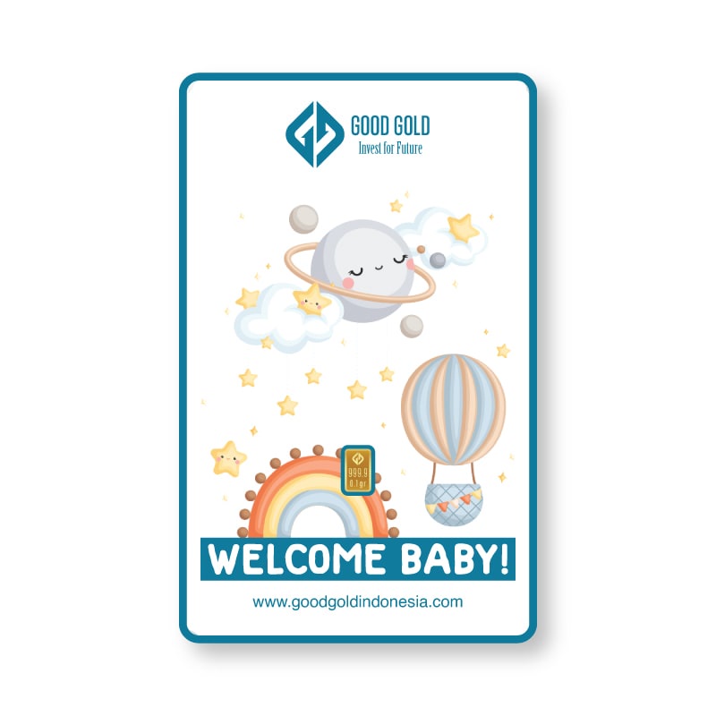 Logam Mulia Good Gold Gift Series 0.1-0.5 Gram Model Welcome Baby 1