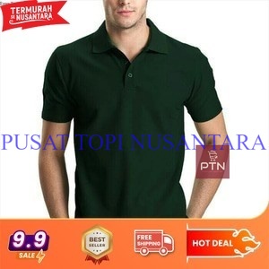 KAOS POLOS HIJAU ARMY / KAOS KERAH POLOS HIJAU ARMY / KAOS POLOS / KAOS SHIRT / KERAH POLOS / PRIA