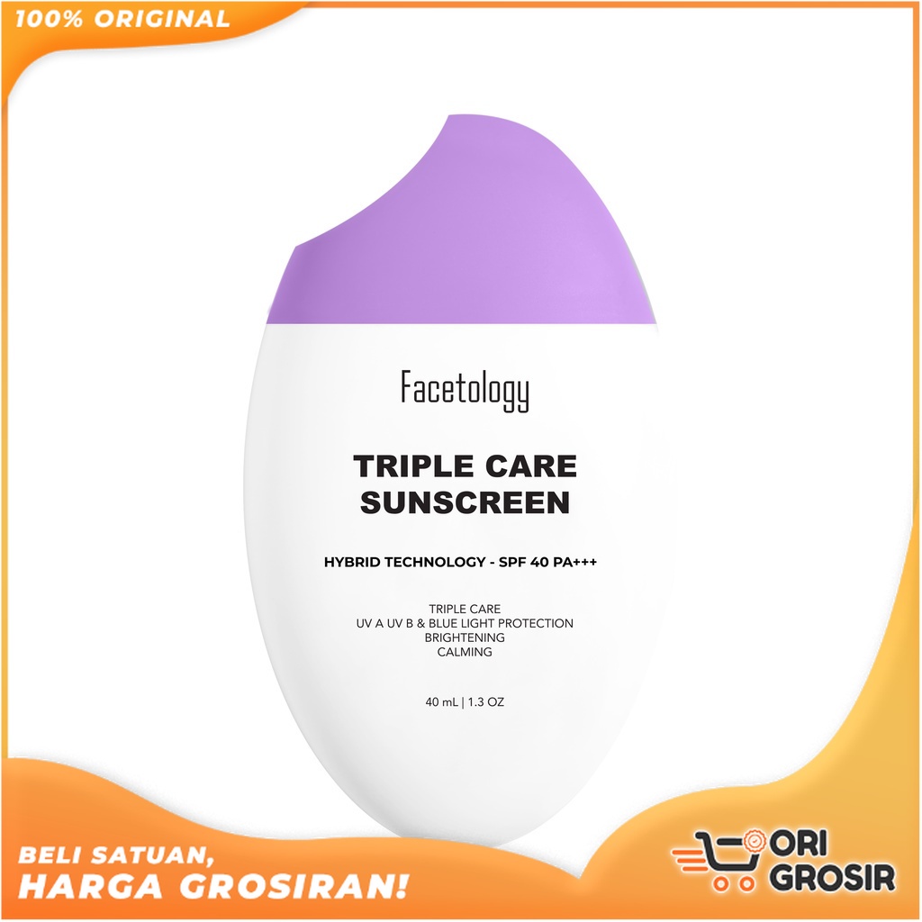 ORI Grosir Facetology TripleCare Sunscreen SPF 40 PA+++ | 40ml