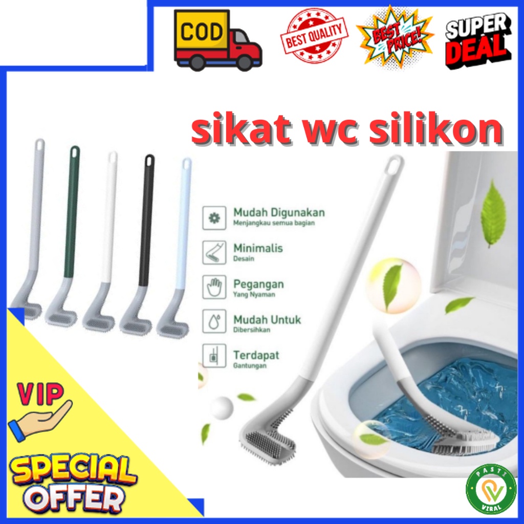 Sikat Wc Toilet Silikon Golf Kloset Closet Wc Duduk Jongkok Gagang Panjang / Brush Toilet Silikon Fleksibel / Sikat Pembersih Toilet Wc Kamar Mandi