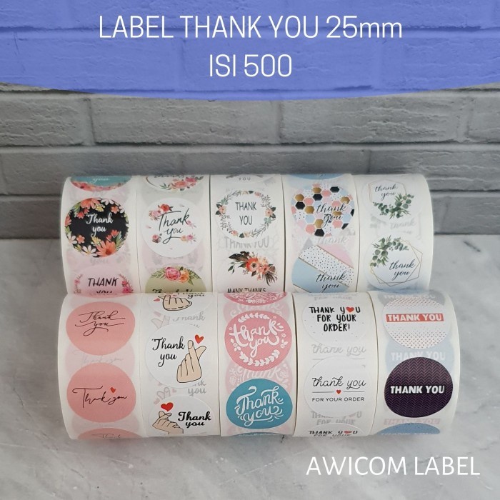 

500 PCS (1 ROLL) Stiker Label Thank You 25mm