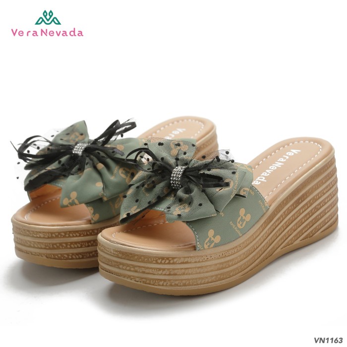 [KIA] Vera Nevada Keyna Sandal Wedges Wanita VN1163 - GREEN, 36