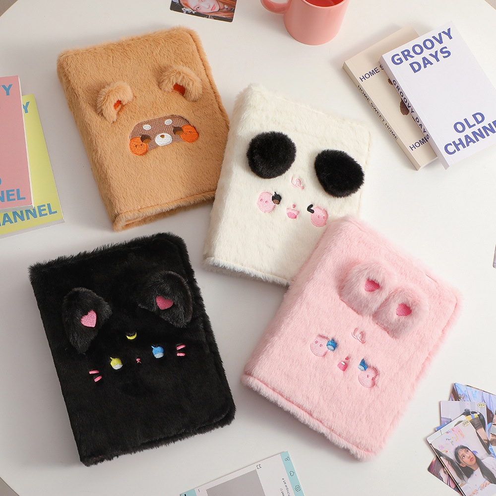 

[HARU] A5 Fluffy Cartoon 6 Ring Binder Book Album Polaroid Collection Book Photocard Holder Binder Kuliah Journaling