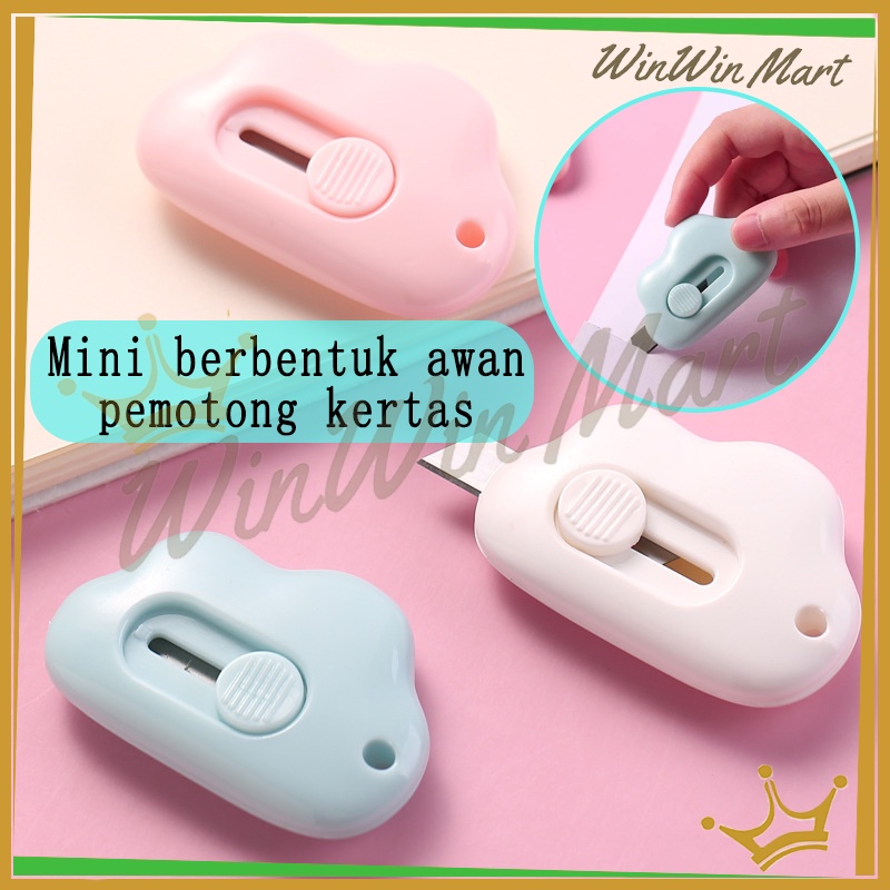 

Pisau Cutter Mini Model Awan /Cutter Mini Portable /Polos Travel Kit PemotongKertas Paper /Cutter Lucu Bentuk Awan Warna