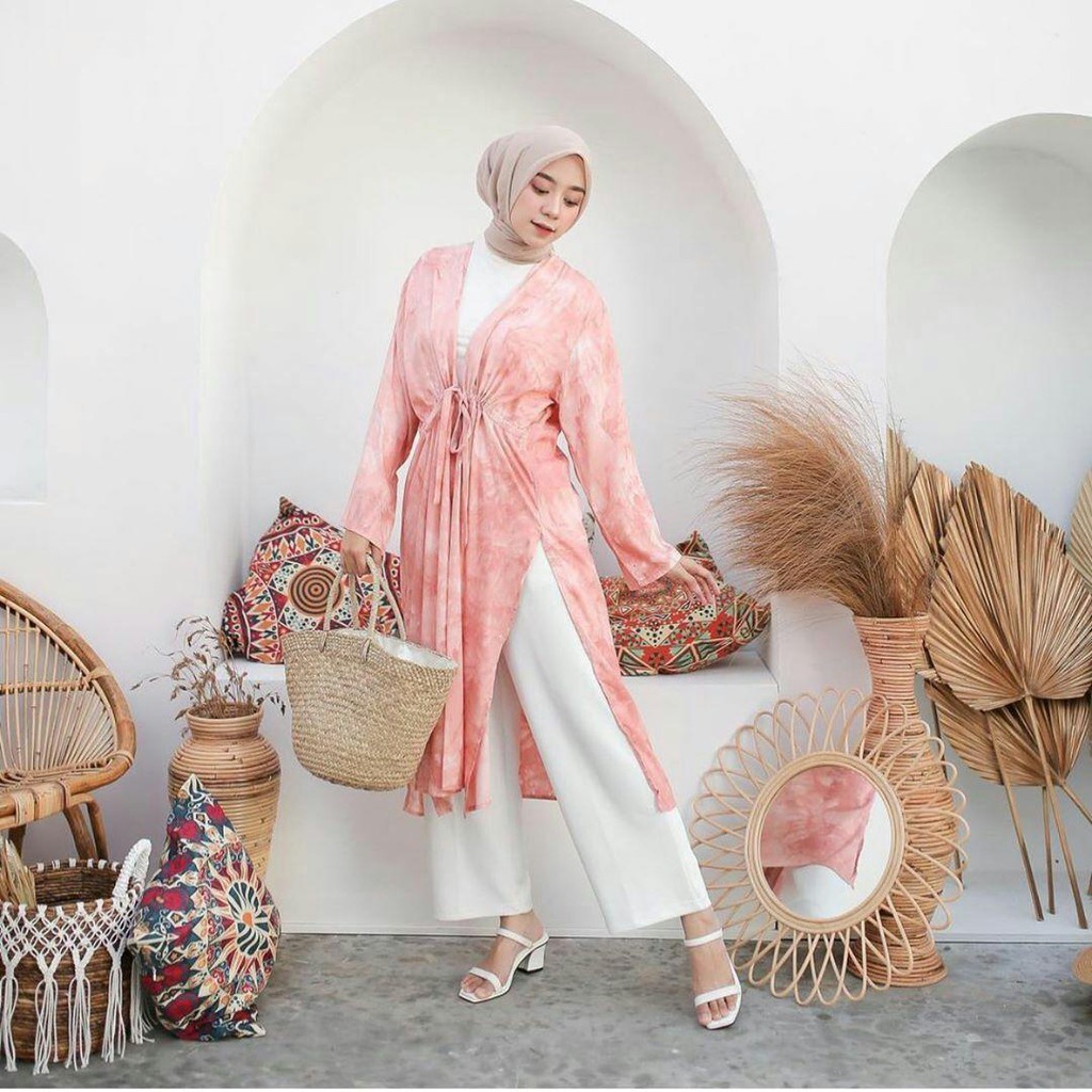 Naomi Long Outer - Outer Cardigan Kekinian Modern Terbaru Cardigan Motif OOTD Hijab