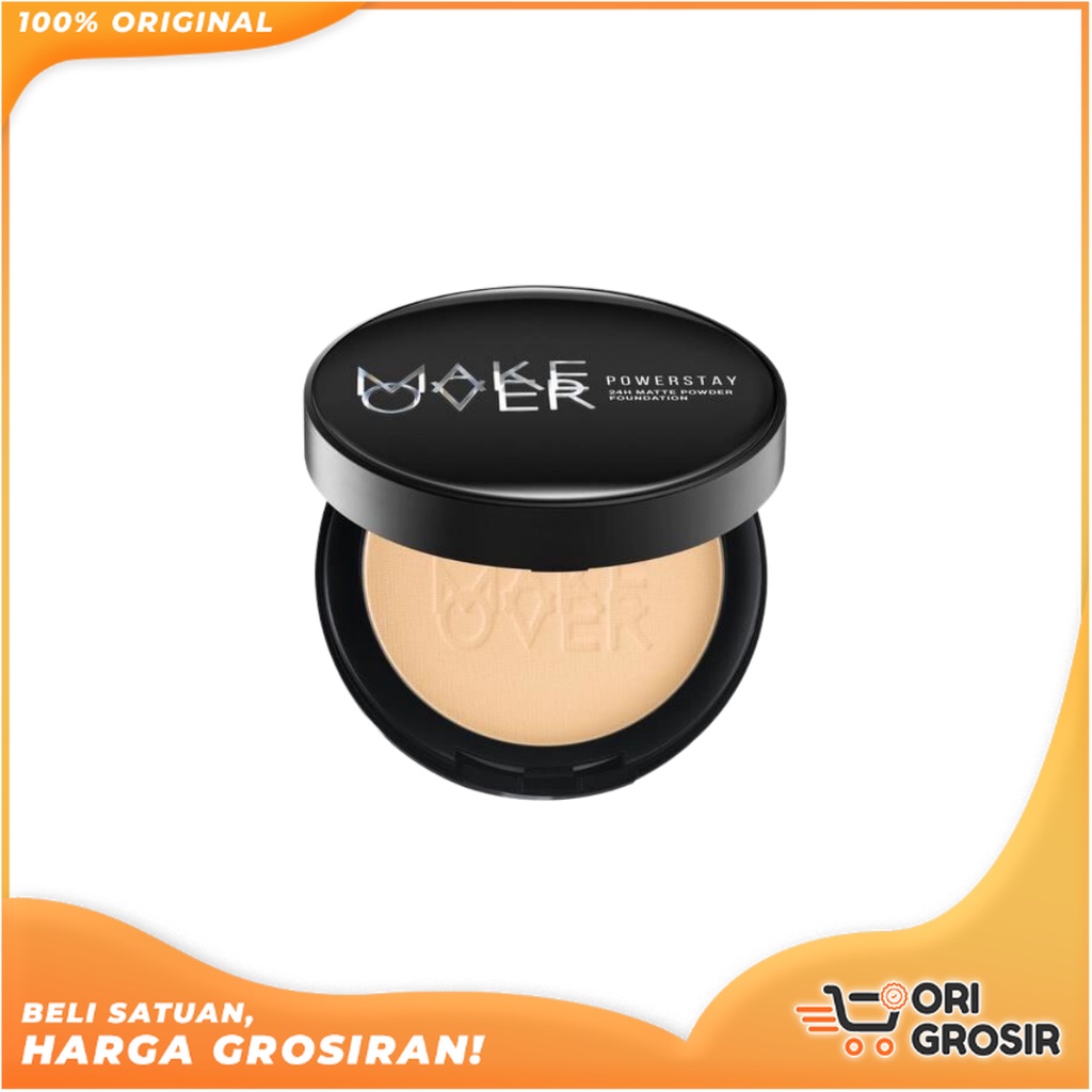 ORI Grosir NEW MAKE OVER Powerstay 24H Matte Powder Foundation - Bedak Padat