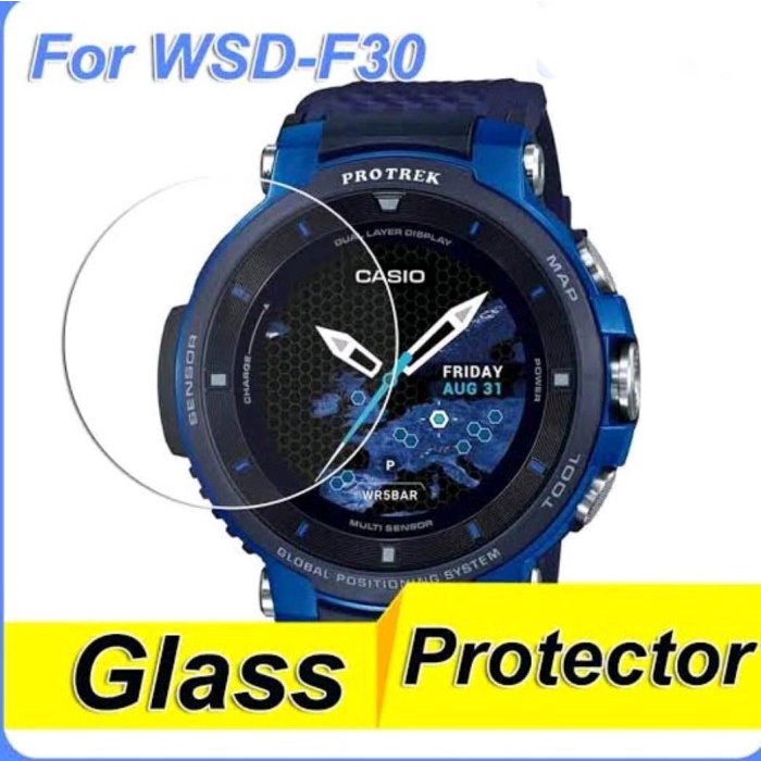 tempered glass for CASIO WSDF30 WSD-F30 WSD F30 anti gores jam tangan TG pelindung layar screen prot