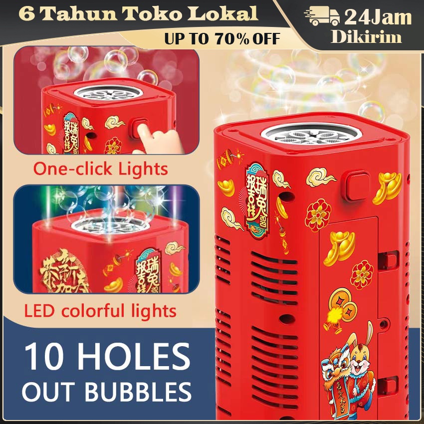Mainan Gelembung Sabun Otomatis Bubble Air Maker Mesin Elektrik Speaker LED