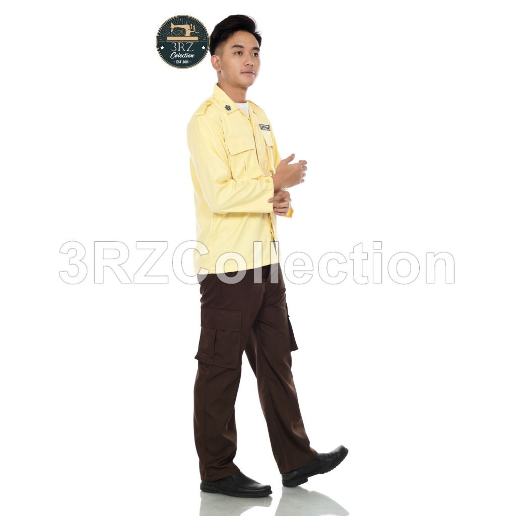 Mssashop 1 stel Setelan Pdl Satpam cream Pdl Hitam Krem  Baju Seragam Security Cream  Pdl Coklat Kre