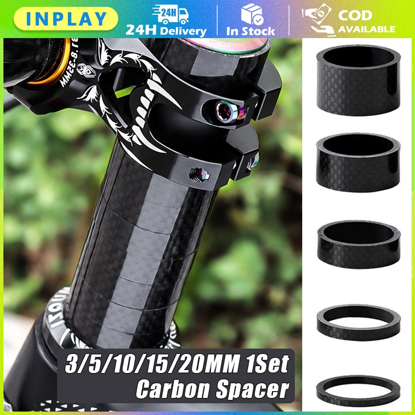 1 Set Stem Spacer Ring Peninggi Stang Setang Sepeda Carbon Ukuran 3mm/5mm/10mm/15mm/20mm