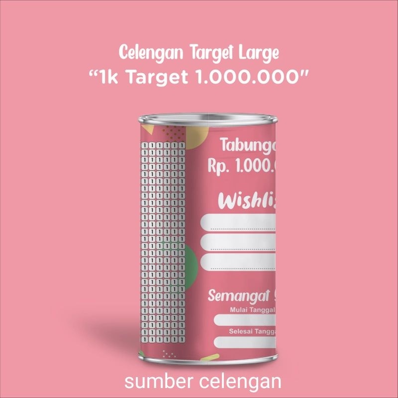 Celengan tabungan jumbo buka tutup 1 RIBU TARGET 1 JUTA KARAKTER 20X10 Shopee SUMBER JAYA