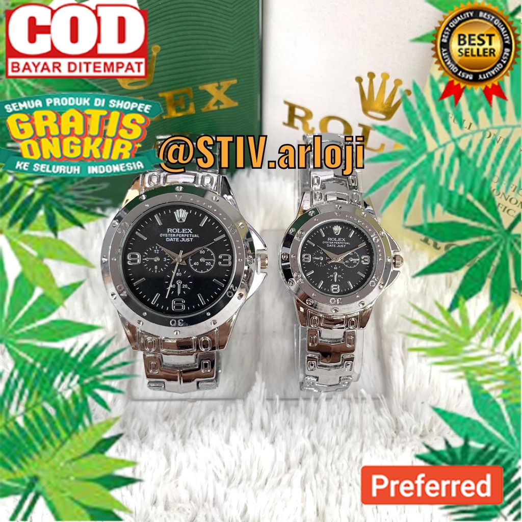 BISA COD Jam tangan COUPLE ROLEX Tulang RX~7193 ~ Free Box RX & SERTIFIKAT ~ Jam tangan Couple MURAH