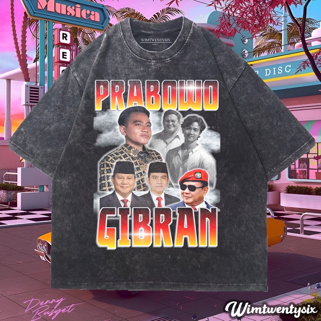 Wimtwentysix “Kaos oversize prabowo gibran” kaos oversized washing | vintage tee