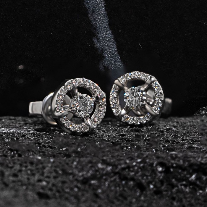 Anting Berlian GIA E VVS2  White Gold 18kK#WJES0103 / Diamond Earstud - Wellman Jewelry