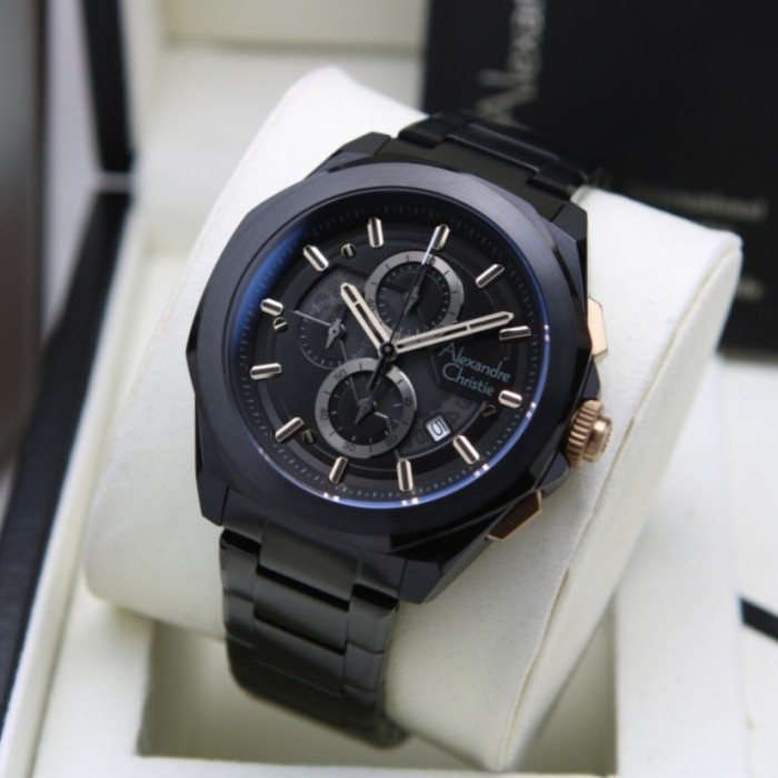Jam Tangan Pria Alexandre Christie AC6645 / AC 6645 Black Gold Ori