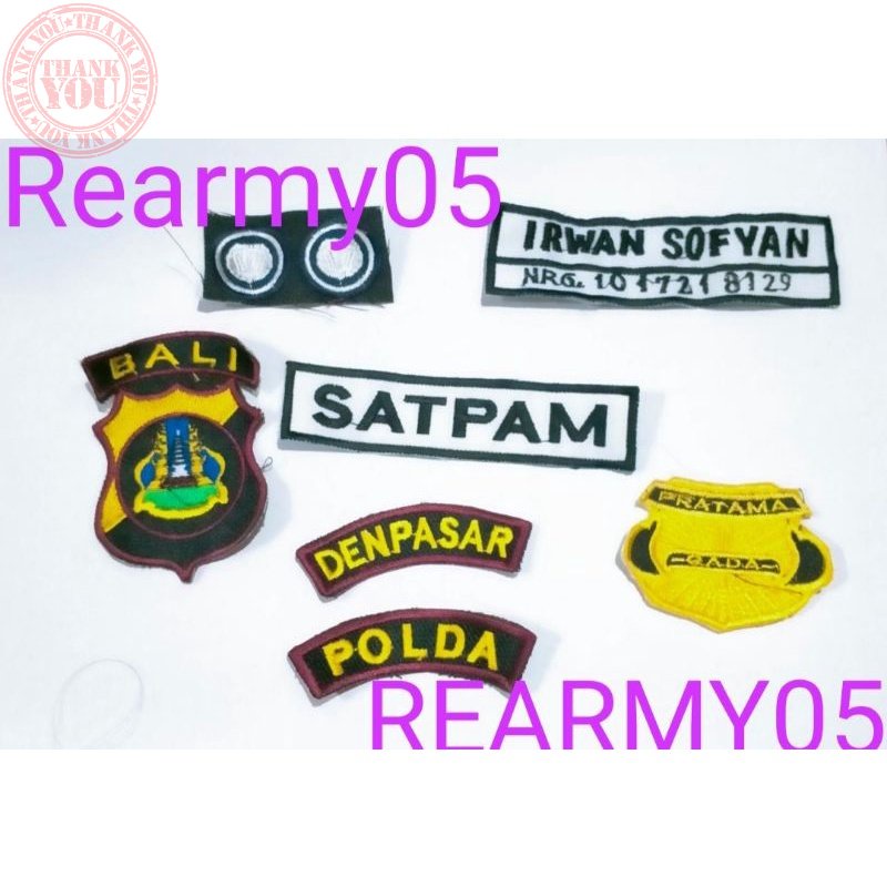 Bordir bordir nama/atribut tempel security bordir lengkap Terbaru BordirNama dada