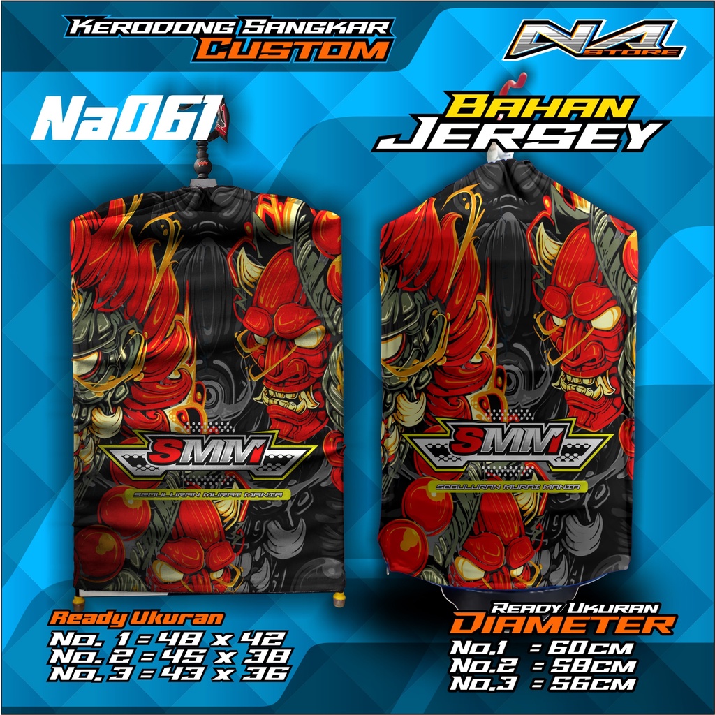 Kerodong Sangkar Kotak dan Bulat Custom SMM MURAI MANIA Desain Keren Bisa Request - NA STORE