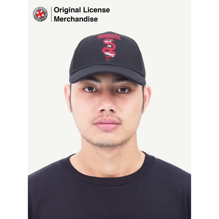 Hat Topi Baseball Cap Bordir Pria Band NIRVANA Ori Serve The Servants