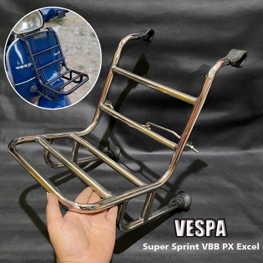 Front Rack Rak Depan Vespa Super Sprint VBB PX Excel Portador Crome