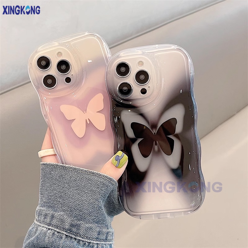 Casing hp Vivo Y17S Y27S Y36 Y27 Y20 Y02A Y02T Y35 Y11 Y17 Y16 Y21 Y15 Y12 Y30i Y22 Y15s Y20s Y22s Y21A Y12i Y21s Y15A Y33s Y31 Y51 Y91C Y91 Peaceful Symmetrical Colorful Butterflies 3D Curved Wavy Edge Softcase XinKong3C