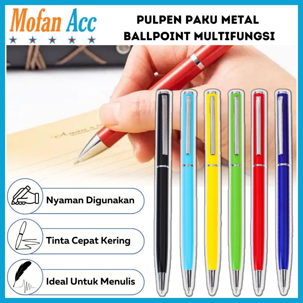 

Pulpen Paku Bahan Metal / Ballpoint Perlengkapan Menulis Warna Polos 0.5mm Tinta Tebal / Pena Alat Tulis Sekolah Kantor Praktis / Bolpen Exclusive Untuk Souvenir Pernikahan Kado Ulang Tahun Promosi Gift Event Multifungsi