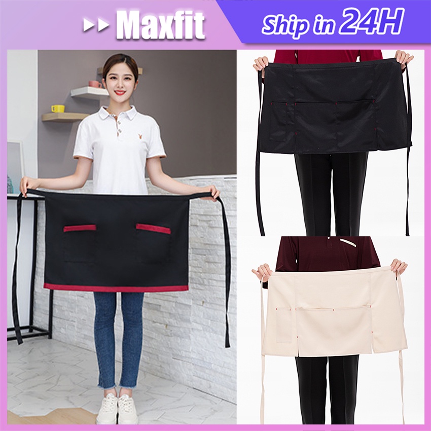 Canvas Celemek Half Body Apron Waiters Setengah Badan Celemek Kopi Barista