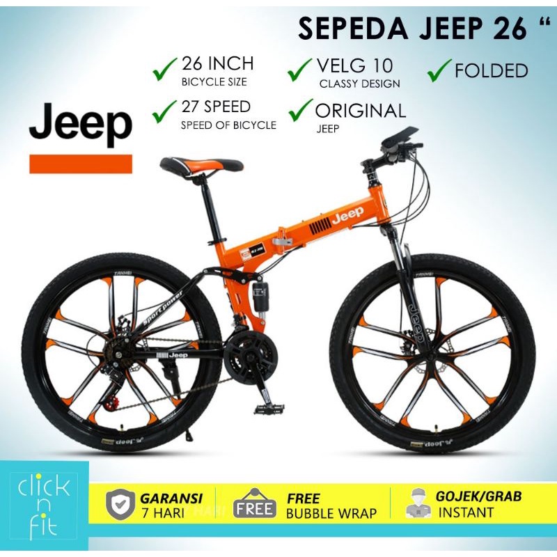 ️100% original ️Sepeda lipat gunung jeep