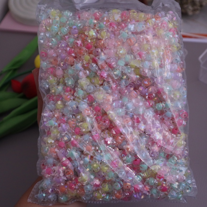 PON - Manik Manik Akrilik Bening | Manik Kristal Bulat Transparan Murah 450gr