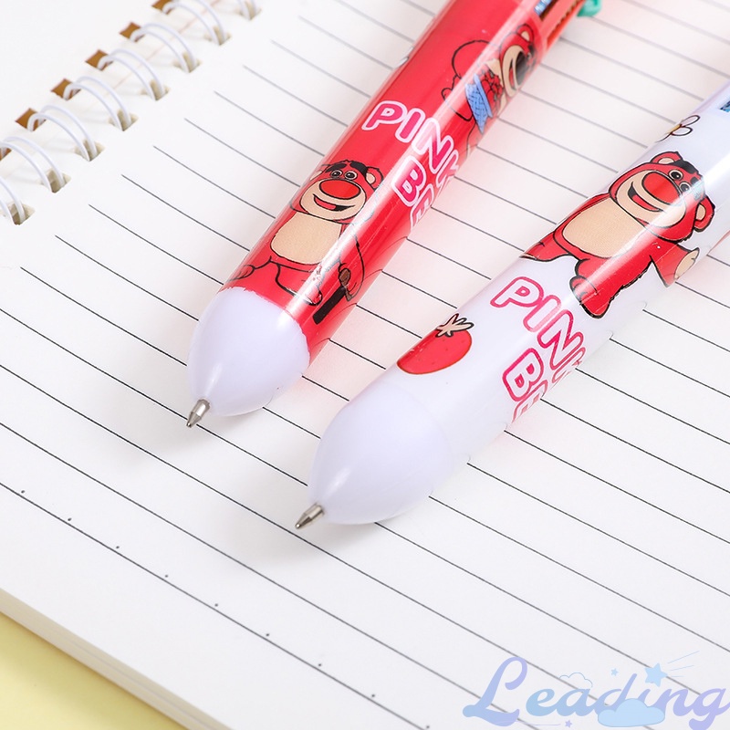 

10 warna Pena ballpoint Cute bear kantor stasioner pena-Le