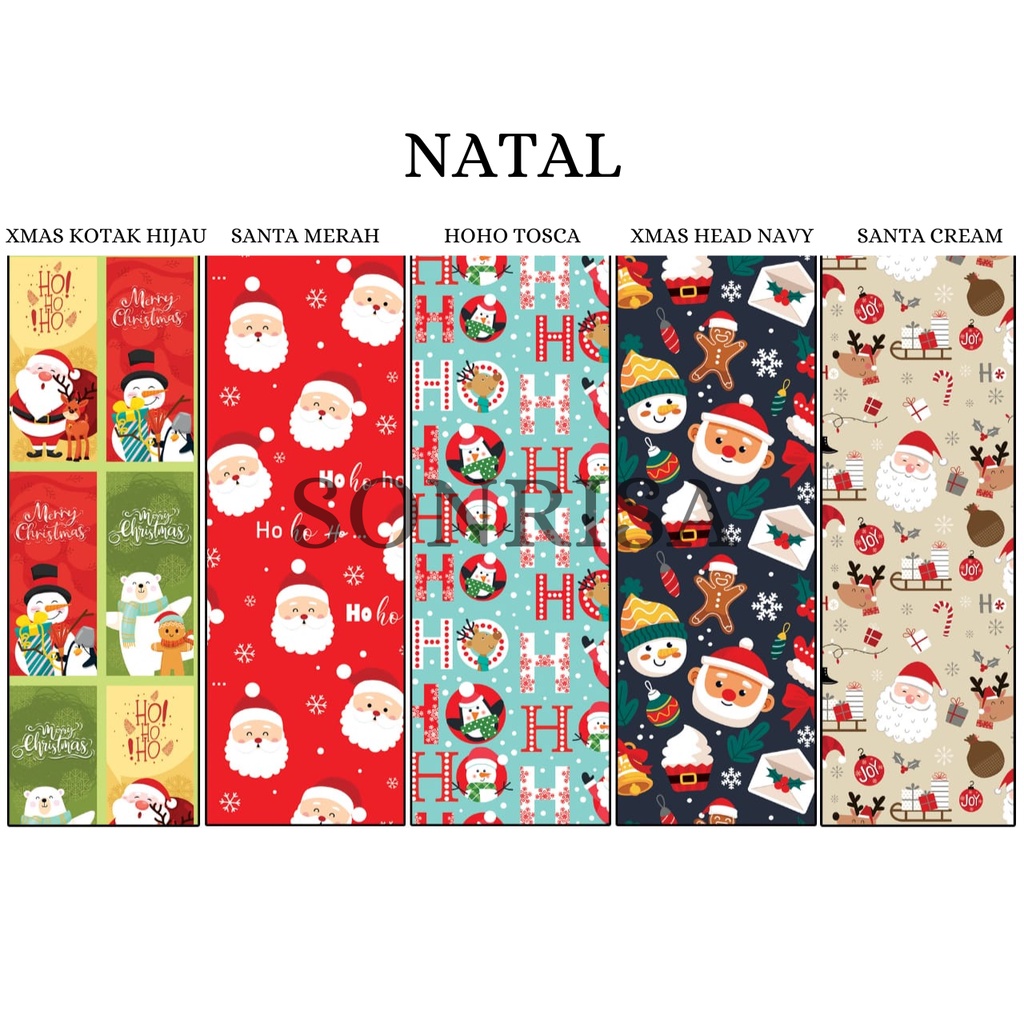 

[ECER] Kertas Kado Natal / Motif Merry Christmas Gift Wrapping Paper / Pembungkus Kado