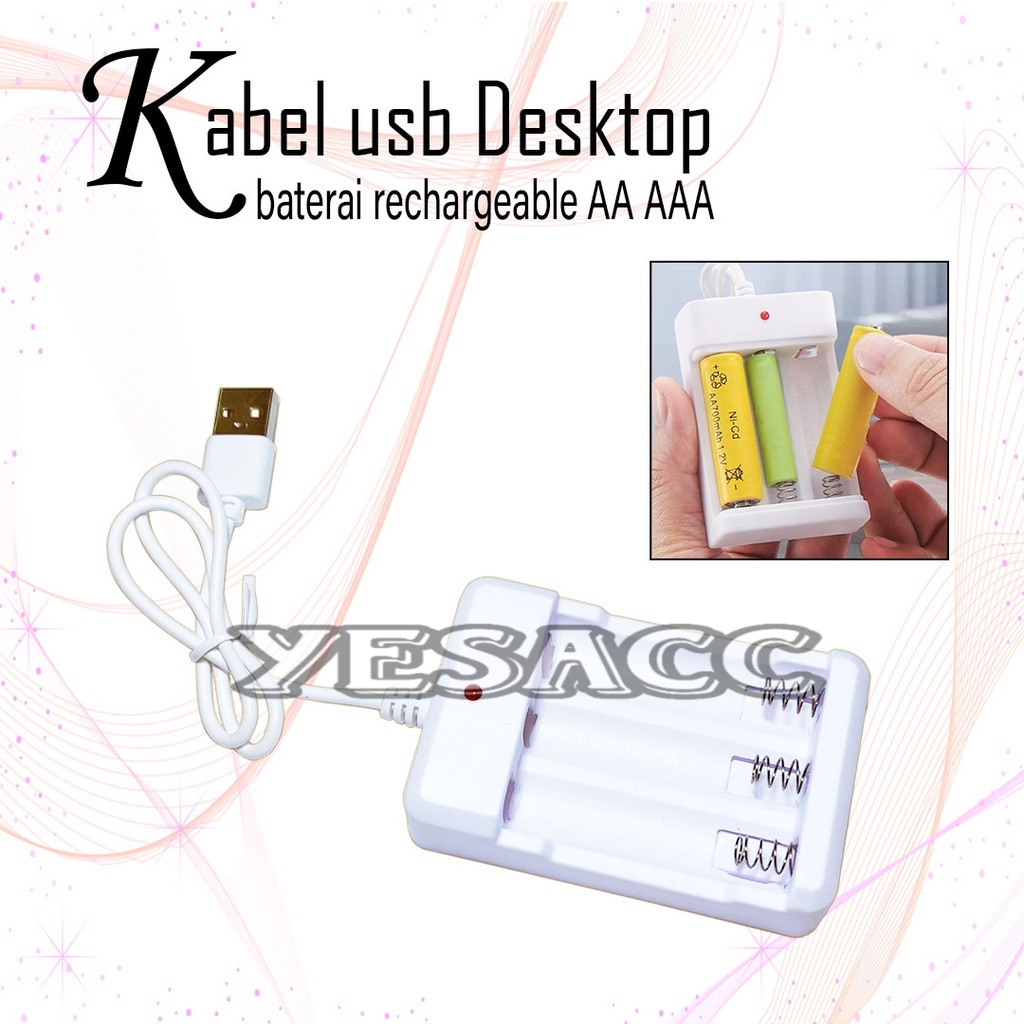 Charger baterai desktop RECHARGABLE AA AAA 3 SLOT
