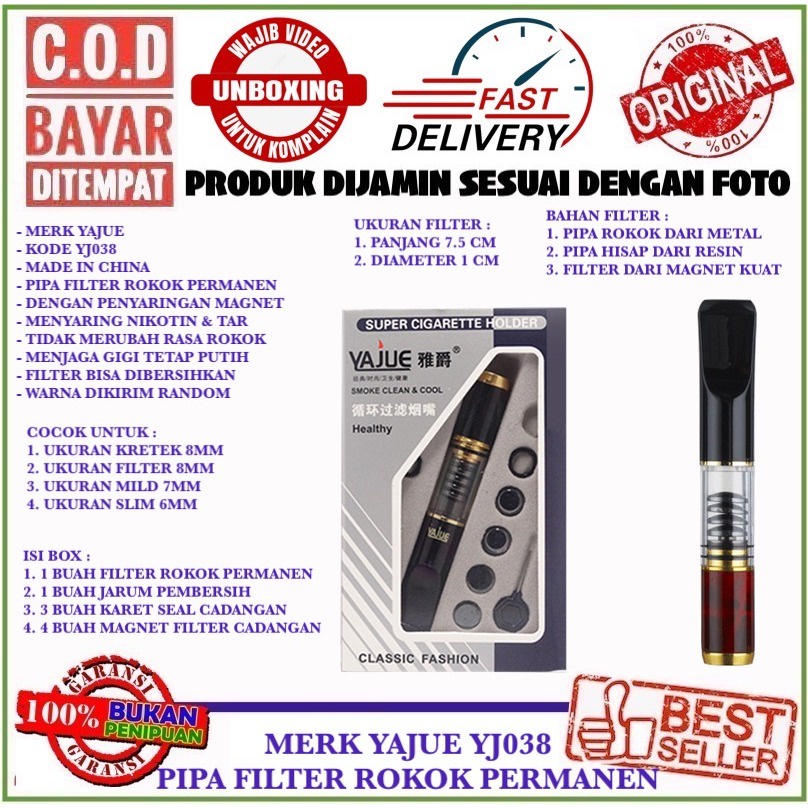 YAJUE YJ038 PIPA FILTER SARINGAN ASAP PERMANEN MUAT SEMUA UKURAN FILTER MAGNET KUAT