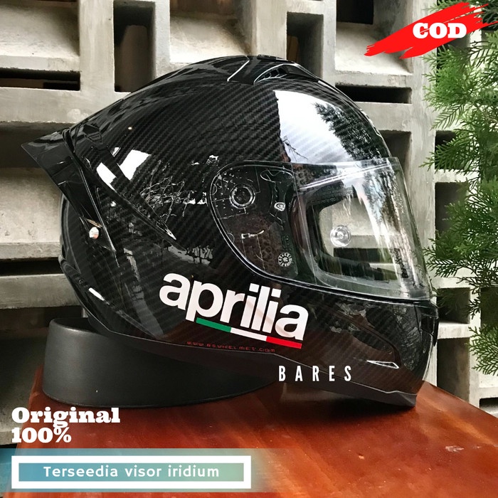 Helm rsv ff500 carbon glossy paket ganteng aprilia full face - M