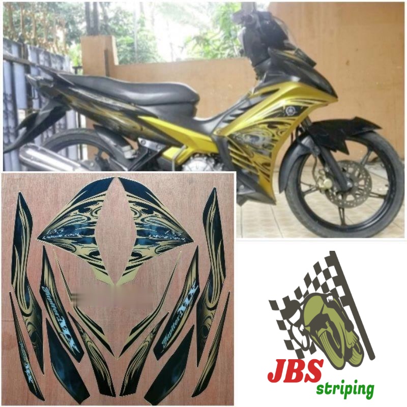 striping  yamaha jupiter mx 135 kuning gold tahun 2011 stiker jupiter mx kualitas bagus