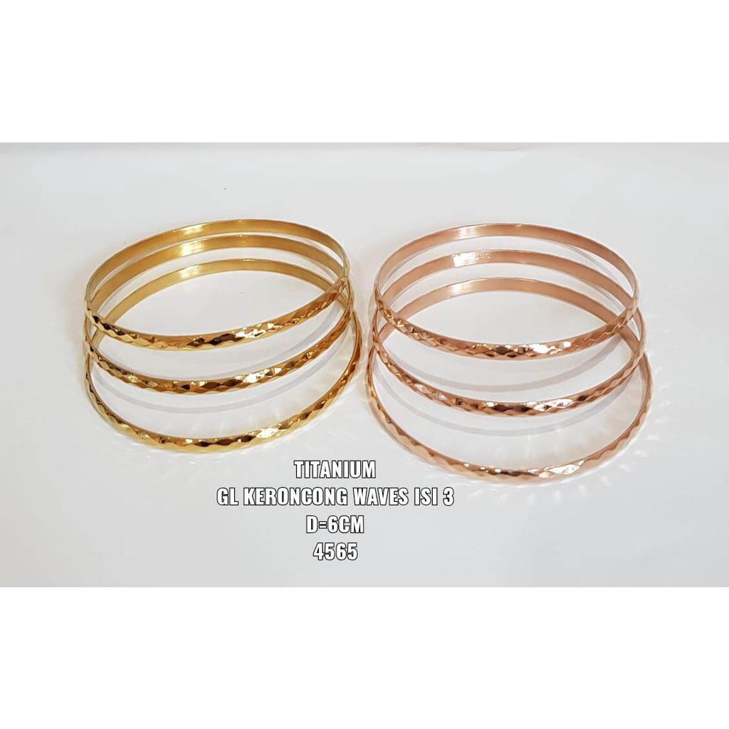 Gelang Keroncong Titanium Waves isi 3 pcs