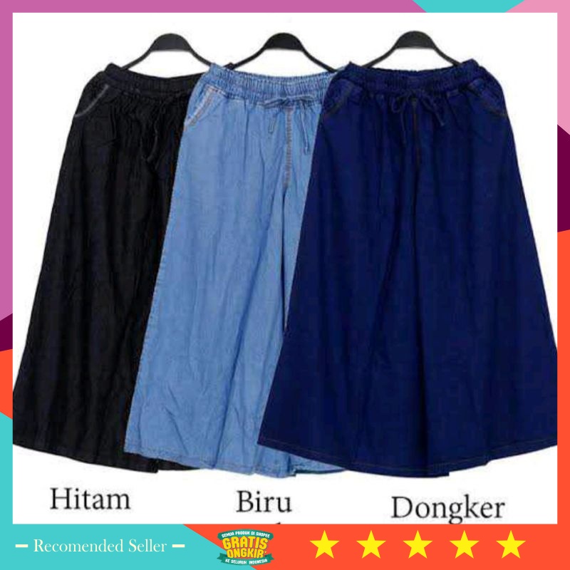 Celana Kulot Jeans Wanita Murah Style Korea Kekinian / Kulot Jeans Wanita Super Jumbo
