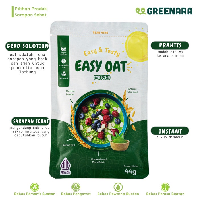 

[KUALITAS TERBAIK] Easy Oat Matcha 44gr Termuarah