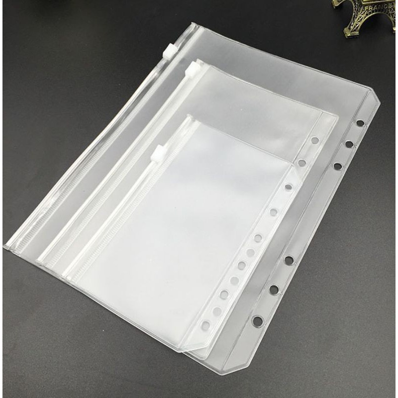 

17. ziplock PVC 6 rings binder A6 A5 B5 A4 transparan multi-fungsi Korean Style [thehanscorner]