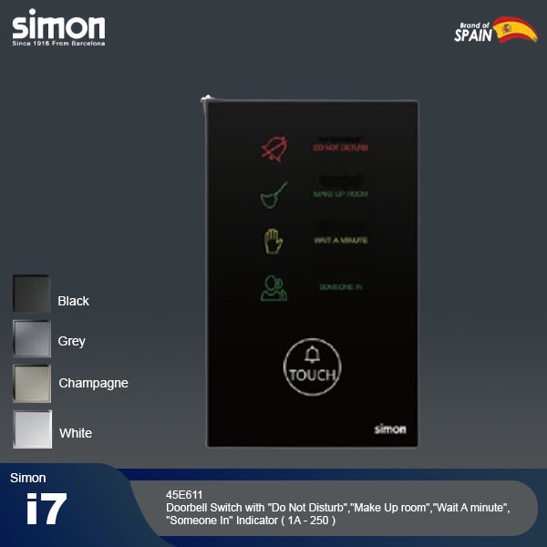 

SIMON i7 Doorbell "Do Not Disturb", "Make Up room","Wait A minute" - White