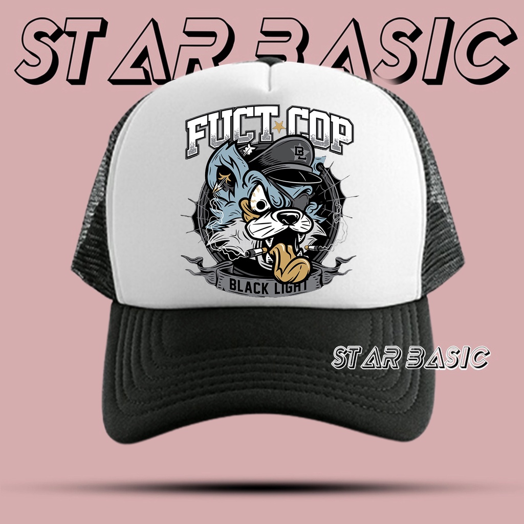 Topi Jaring Pria FUCT COP - Topi Trucker - Topi jaring Pria - Topi Trucker pria - Topi Costume - Top