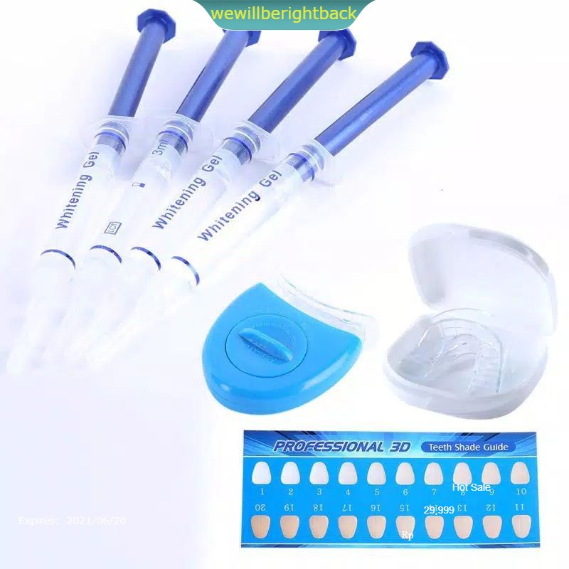 set 4pcs peralatan laser gigi dental gel pemutih gigi bleeching dental whitening bleaching gigi A