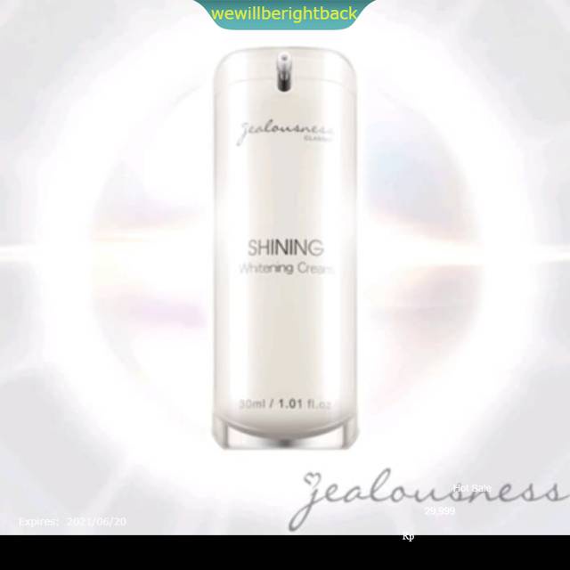 Jealousness shining whitening cream memutihkan melembapkan bersinar originial