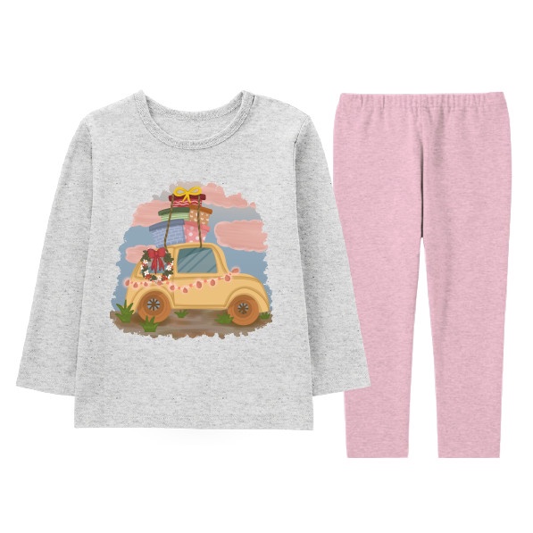 Naked & Free Piyama Baju Tidur Anak Christmas Car Bahan Katun - Naked & Free