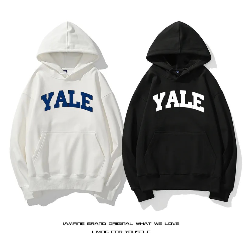 YALE Letters Hoodies Autumn Winter Thicken Sweatshirts High Quality Trend Men Women's Sweatshirt Cas