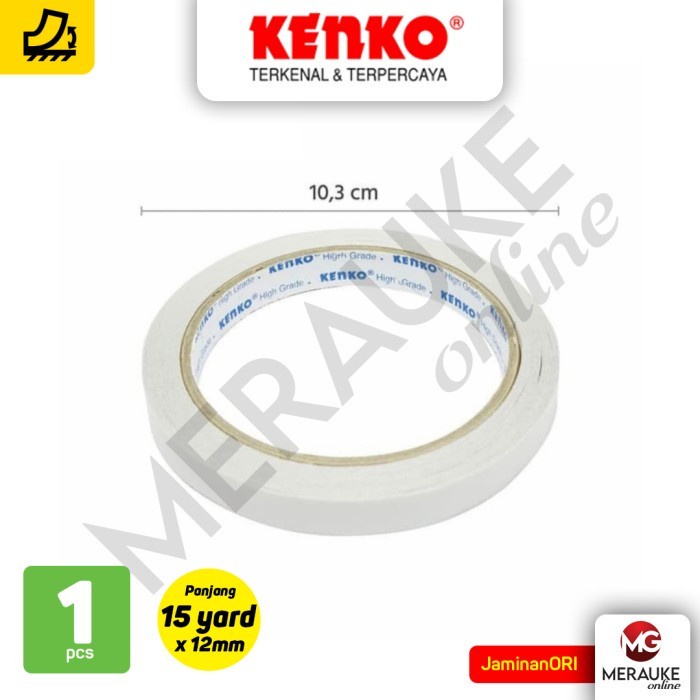 

Double Tape KENKO ½ inch / 12mm x 15Y Blue (1 KARTON isi 240 Roll)