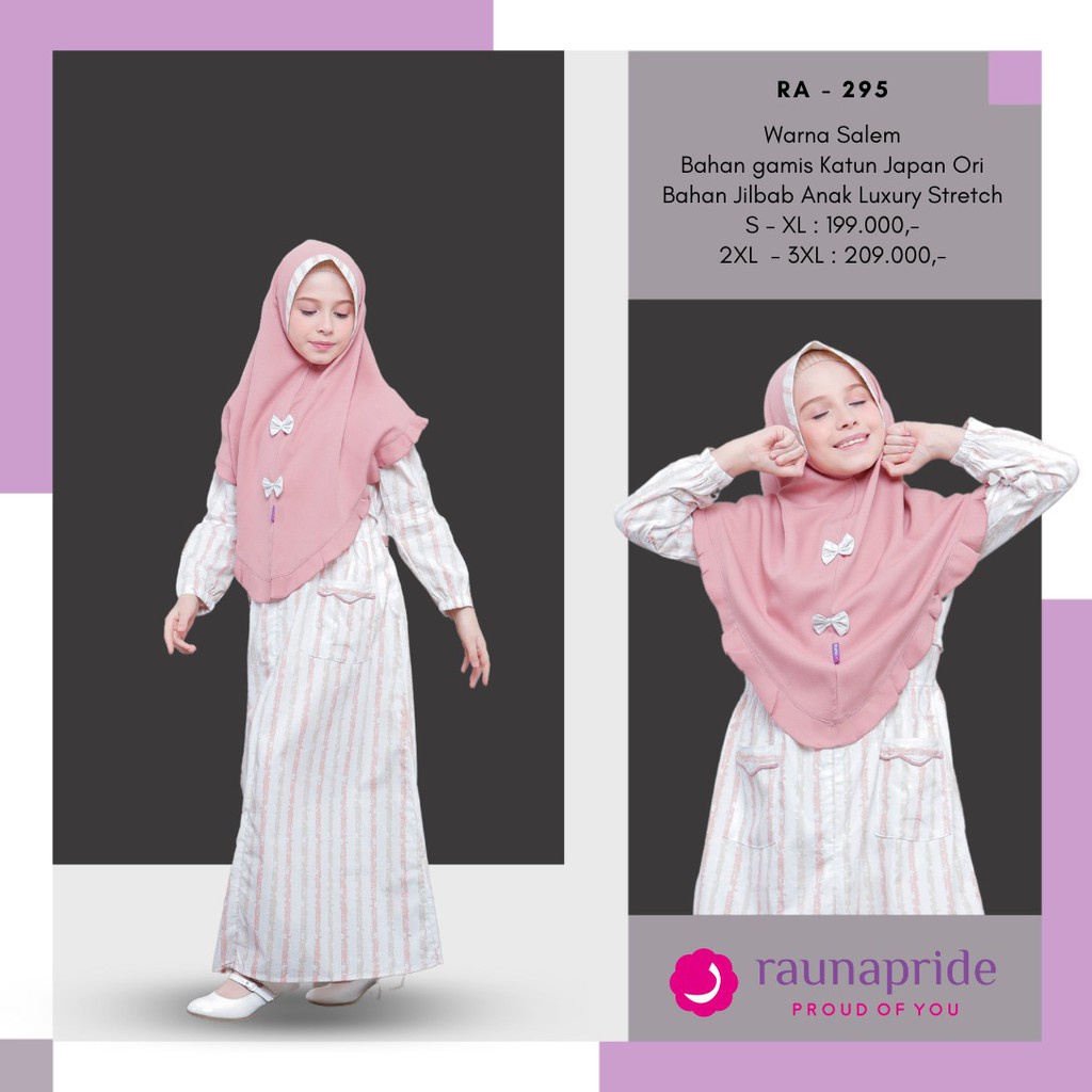 [BISA COD] SET GAMIS RAUNA SARIMBIT LEBARAN 2021 ANAK RAUNA RA 295 SALEM RA 296 PINK RA 297 BLUE