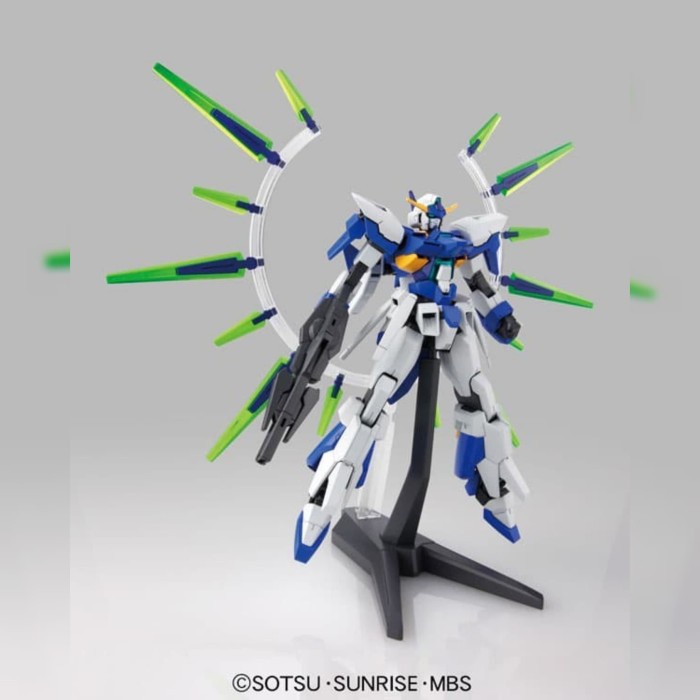 Bandai HG 1/144 Gundam Age FX + action base + ring effect, 1 magnum